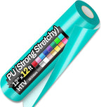 12" x 12ft Heat Transfer Vinyl Rolls, PU HTV Vinyl Turquoise by Sooez