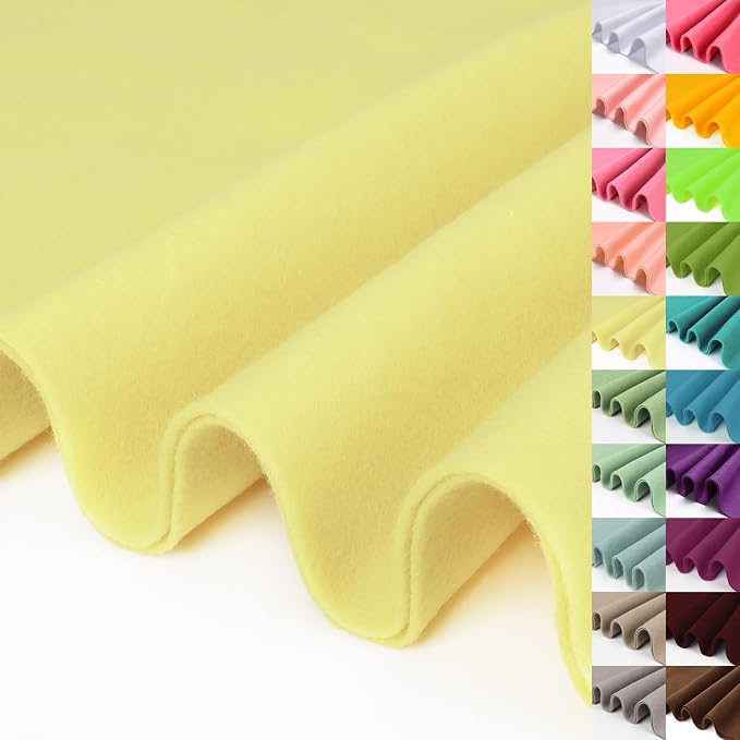 Pale Yellow Large Felt Fabric 36" X 36" 1 Square Yard, 1.4 mm by XSEINOiscreating%EF%BC%81