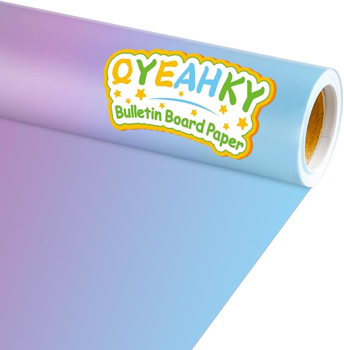 Qyeahkj 17.7in x 20ft Bulletin Board Paper Roll Bulletin Board Background Paper by Qyeahkj