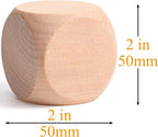 Blank Wooden Dice 2 inch 10PCS Unfinished Square Blocks 50mm Small Wood Cubes - Image 7