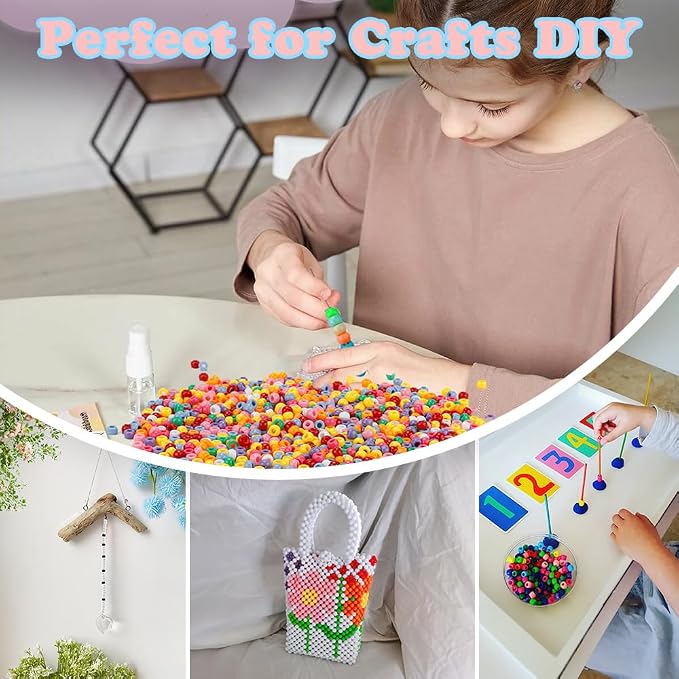 QPIXVB 1100PCS Pony Beads, Friendship Bracelet Beads Colored, Bead - Image 4