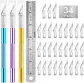 3PCS Craft Knife Hobby Knife Includes 30PCS Spare Exacto Knife Blades #11 and A by HeadleyTools