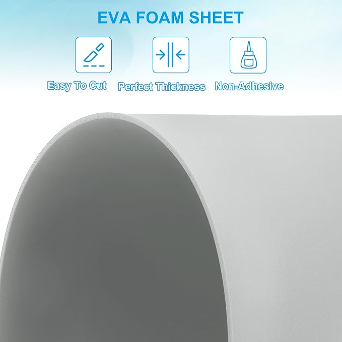 PATIKIL EVA Foam Sheet 10Pcs 12x8 Inch 2mm Thick Gray | Easy Cutting EVA Foam - Image 3