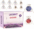 8 Pack Cedar Chips and Natural Dried Lavender Sachets Bags - Stop Clothes Damage, Cedar and Lavendar Home Fragrance Sachets for Drawers and Closets
