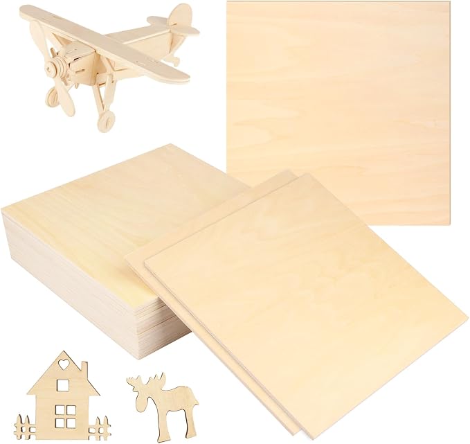 18 PCS 12 Inch Square Basswood Board, Thickness 1/4 Inch, Basswood Sheets by GNIEMCKIN