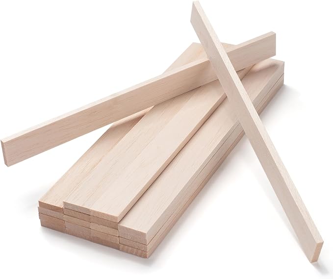 Balsa Wood Sticks, Balsa Wood Strips 1/4" × 1" × 12", Wooden Sticks by Coowayze