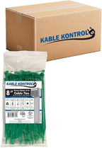 Kable Kontrol Green Zip Ties 8 Inch 10, 50 Lbs Tensile Strength, Bulk Pack by KABLEKONTROL%C2%AE