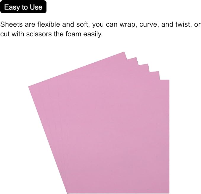 MECCANIXITY EVA Foam Sheets Light Pink 19.7 Inch x 17.7 Inch 0.8mm Thick Crafts - Image 4