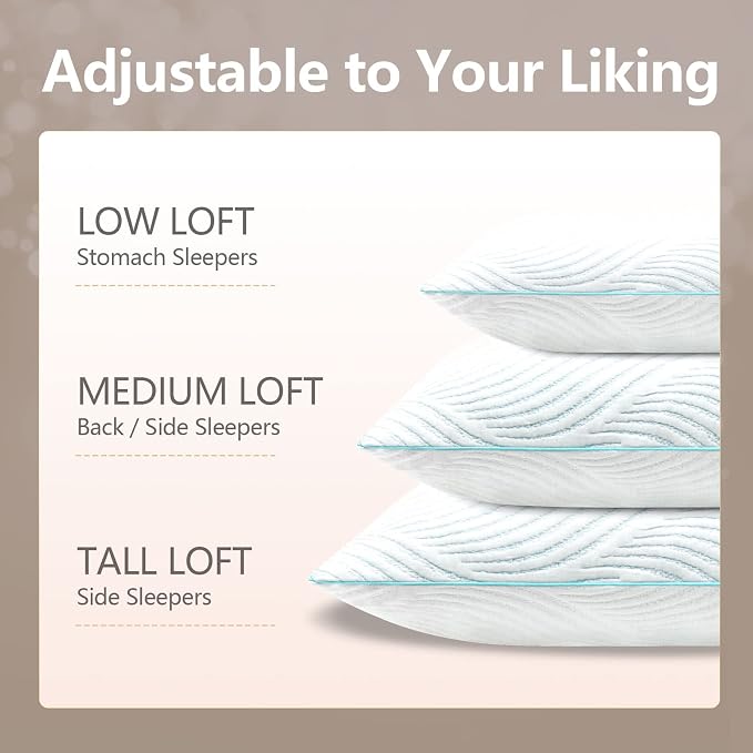 Pillows Standard Size Set of 2 Cooling Memory Foam Pillows - Image 5