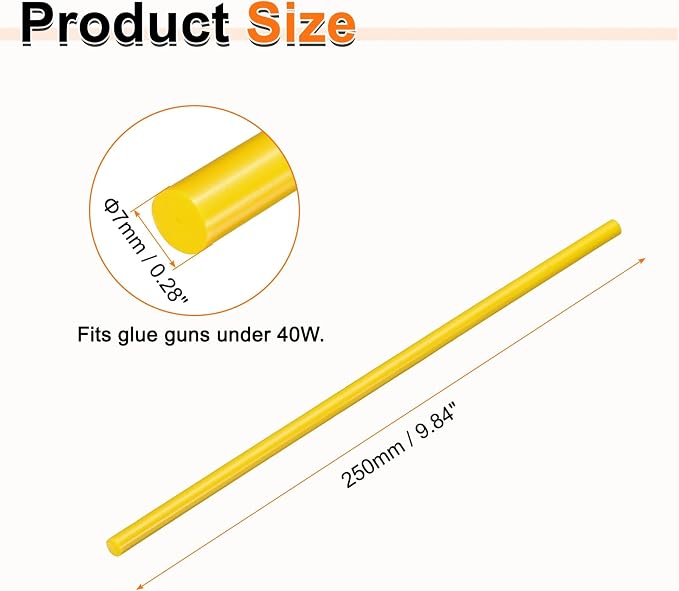 HARFINGTON 10pcs Hot Glue Sticks 0.28" Dia x 9.84" Long EVA Mini Hot Melt - Image 2