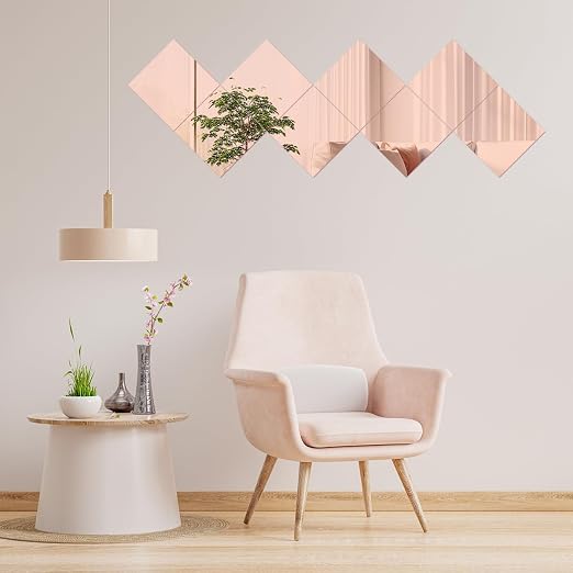 2 Pcs 8 x8 Inch Rose Acrylic Mirror Sheet, 1/8 Inch Thick Opaque Glossy Mirror - Image 6