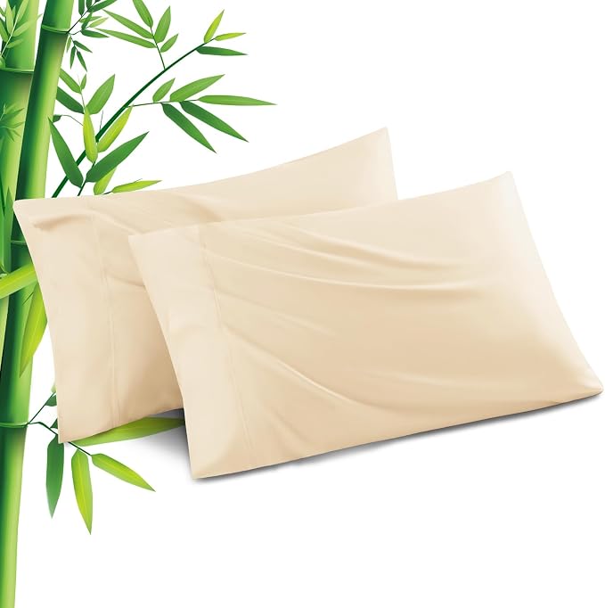 Pillowcases Queen Size 2 Pack, Cooling Viscose from Bamboo Pillow Cases by JamRest