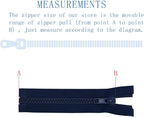 ANPURZII 2PCS #5 14 Inch Deep Navy Blue Separating Jacket Zippers - Image 2