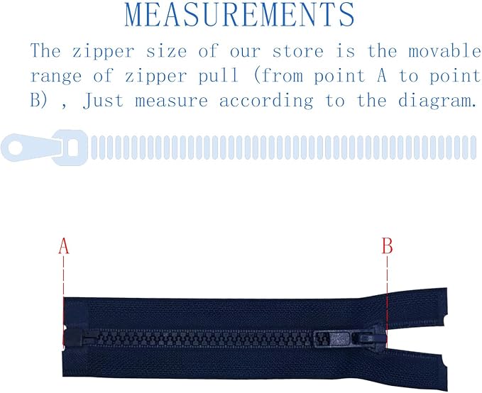 ANPURZII 2PCS #5 14 Inch Deep Navy Blue Separating Jacket Zippers - Image 2