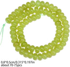 Songxi 5x8mm Natural Green Lemon Jade Stone Rondelle Beads, Gemstone - Image 2