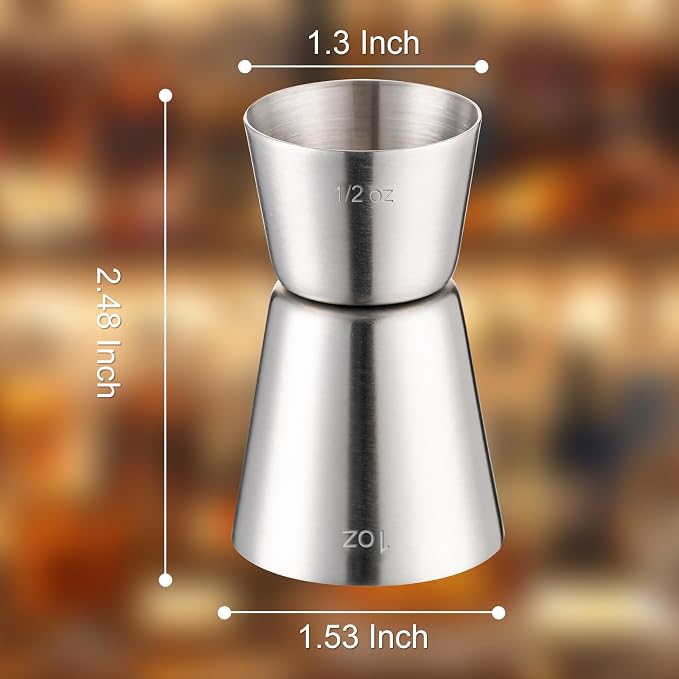 Briout Jigger for Bartending, Flat Edge Silver - Image 3