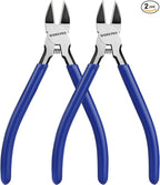 WORKPRO 2 Pack Wire Cutters, 6 Inch Precision Flush Cutters, Spring Loaded Side by WORKPRO