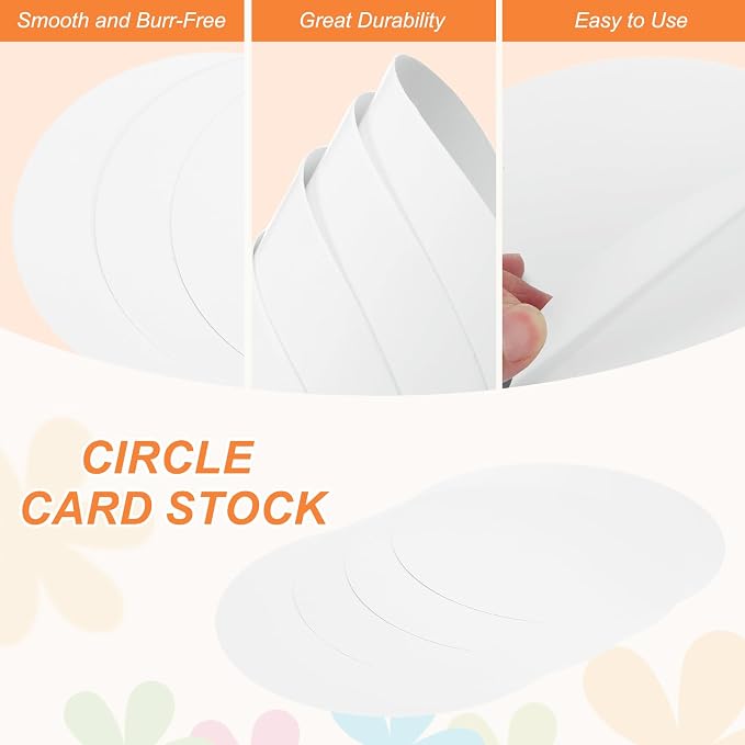 MECCANIXITY 24 Pcs Circle Card Stock, 15 Inch Round Cutouts Paper Thick - Image 3