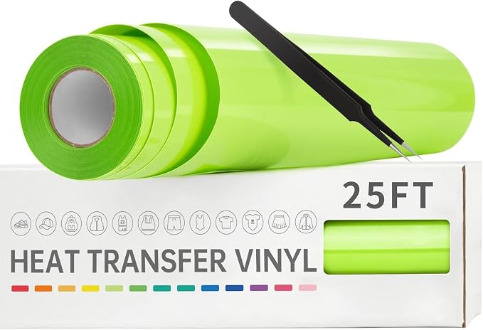 VinylRus Heat Transfer Vinyl-12” x 25FT Iron on Vinyl Roll by VinylRus