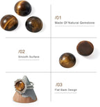 FASHEWELRY 50Pcs Natural Tiger Eye Cabochons Flat Back Gemstone Cabochons Half - Image 6