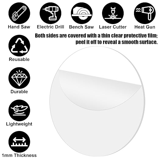 30Pcs 1 inch Clear Acrylic Discs Acrylic Circle Blanks | 0.04inch Thick Round - Image 4