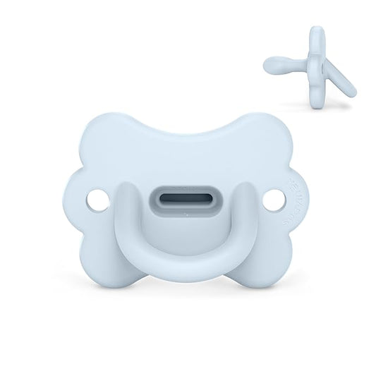 Color Essence SX PRO Silicone Butterfly Baby Pacifier 1Pk, Made with 100% Soft Silicone, Baby Essentials Perfect for Breastfeeding Babies, Designed in Spain, 0-6 Mths, Ballad Blue