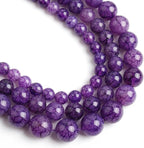 60pcs Smooth Natural Purple Agate Beads，6mm Dragon Vein Gemstone Round Loose by Yochus