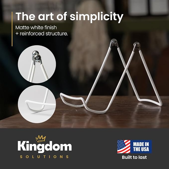 KINGDOM SOLUTIONS MADE IN USA 12-Pack Adjustable White Metal Easels - Image 6