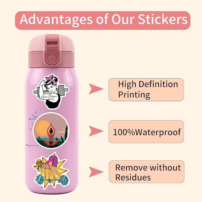 55 pcs Fitness Gym Workout Stickers, Motivational Weightlifting Yoga Exercise - Image 7