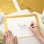 JarThenaAMCS 28Pcs Foil Paper Craft Making Kits Gold Metal Embossing Foil Sheets - Image 3