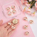 Beebeecraft 10Pcs Rose Gold Plated Heart Pendant Charms Metal Brass Love Heart - Image 3