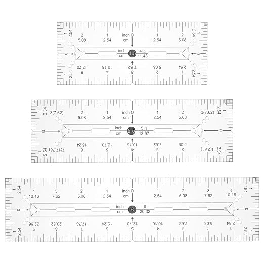BENECREAT 3Pcs 3 Sizes Acrylic Quilting Template Ruler, Pocket Pattern Template by BENECREAT