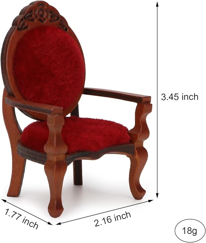 Dollhouse Chair 2PCS Miniature Furniture Retro Vintage Chair Wooden Accessories - Image 6