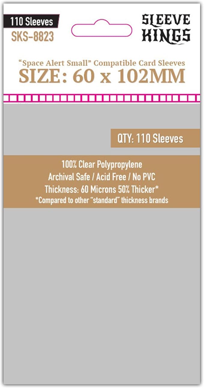 Sleeve Kings Space Alert Compatible Card Sleeves 60x102mm – 60 Micron Thick by SleeveKings