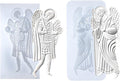 Art Molds for Polyclay Air Dry Clay Plaster, 2 Carved Archangel Symbols by FUNSHOWCASE