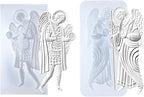Art Molds for Polyclay Air Dry Clay Plaster, 2 Carved Archangel Symbols by FUNSHOWCASE