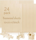 24 Pcs Basswood Sheets Plywood, School DIY Projects, CNC Cutting, and Wood by Vemkyrio