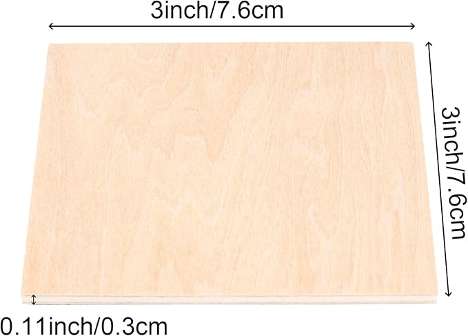 HOIGON 120 PCS 3 x 3 Inch Unfinished Wooden Squares Pieces, Natural Blank Wood - Image 2
