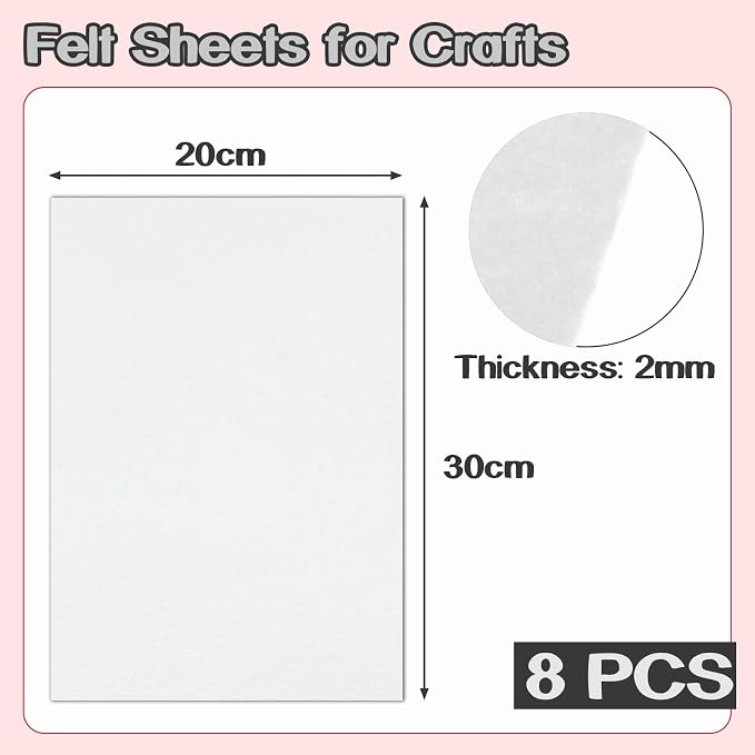 Luomorgo 8 Pcs 8 x 12 Inch Stiff Felt, 2mm Thick, - Image 4