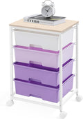 Utility Cart with 4 Drawers, Rolling Storage Cart with Drawers, Storage Rolling by SYKIARIOL