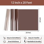 HTVRONT Heat Transfer Vinyl Khaki HTV Rolls, Khaki Heat Transfer Vinyl - Image 3