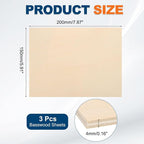 MECCANIXITY 3 Pcs Basswood Sheets 8 x 6 x 5/32 Inch Unfinished Wood Boards - Image 2