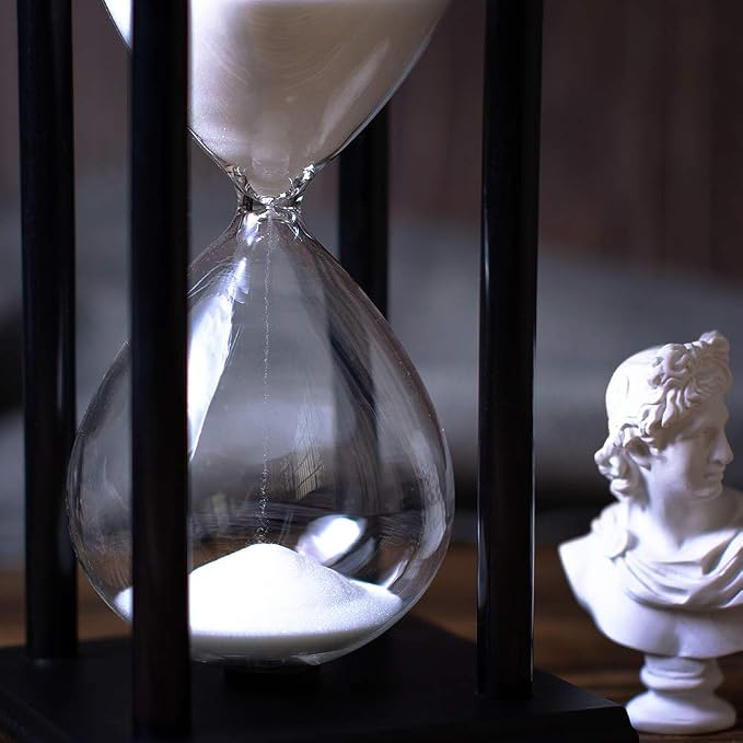 BELLAWARE Hourglass Timer with White Sand, 30 Minute Wooden Sand Timer | - Image 4