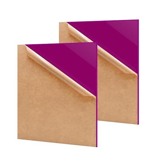 2 Pack 16'' x 20'' Opaque Purple Acrylic Sheet, 3mm Thick Acrylic Plastic Sheet by Unknown