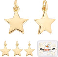 Beebeecraft 1 Box 20Pcs Gold Star Charms 18K Gold Plated Small Pentagram Dangle by Beebeecraft
