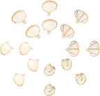 SUNNYCLUE 1 Box 16Pcs Seashell Charms Oval Ocean Beach Spiral Connectors by SUNNYCLUE