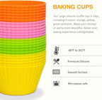Extra Large Silicone Muffin Cups 24 Pack | Non-stick, - Image 3