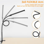 ShineTech LED Desk Lamp with Clamp, Eye-Caring Clip on Desk Light with 3 Color - Image 4