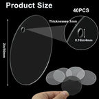 Zorfeter Clear Acrylic Blanks, 2 Inch Round, 40 Pack | Circle Ornament Blanks - Image 3