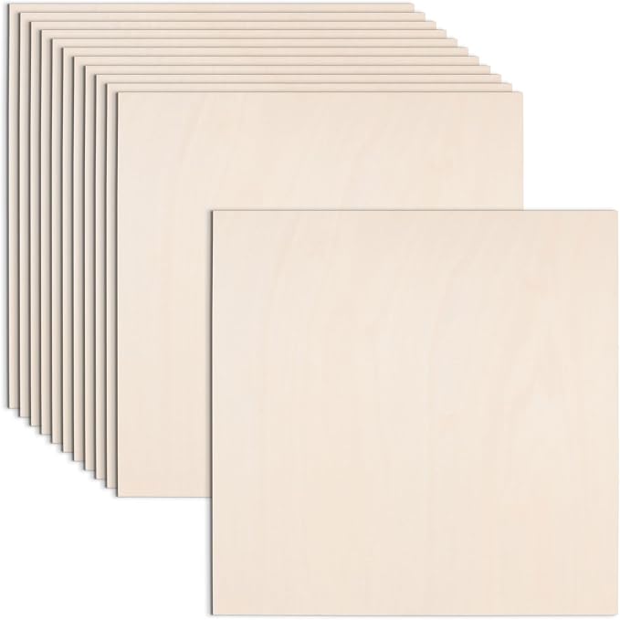 AWIZOM 12 Pcs Basswood Plywood Sheets 18x18x1/8 Inch Unfinished Wood Board | by AWIZOM